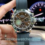 High Quality Rolex Daytona Brown Dial Black Rubber Strap Men's Watch